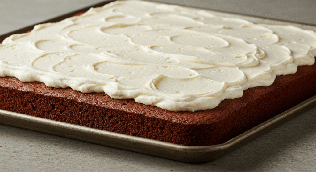the best Texas sheet cake made with buttermilk, topped with a creamy chocolate frosting.