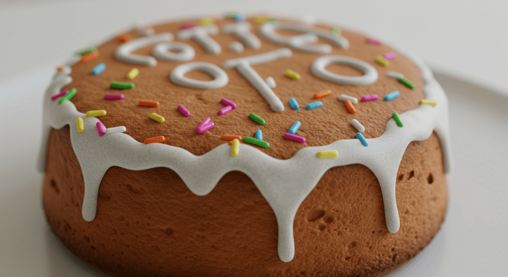Delicious festival cake with colorful icing.
