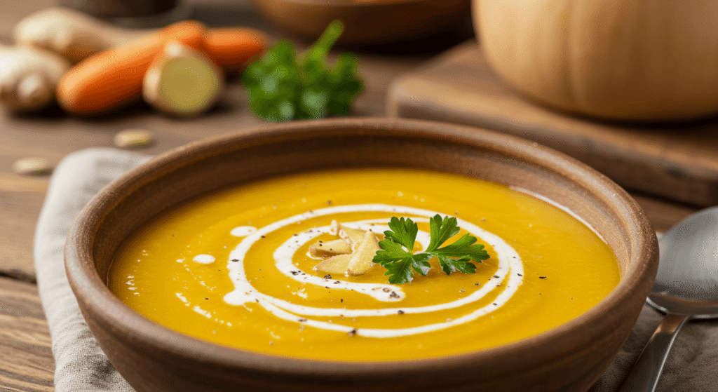Creamy dairy-free butternut squash soup that’s also gluten free