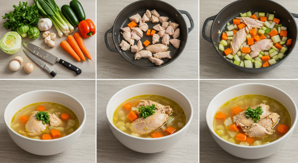 Bariatric diet-friendly miso soup with tofu and scallions.