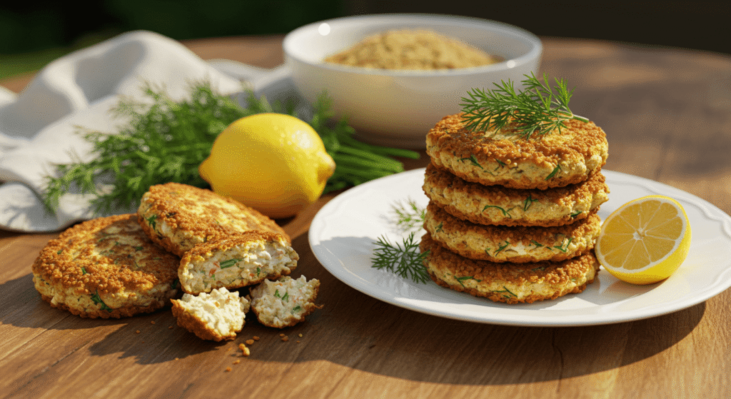 Delicious Dungeness Crab Cakes Recipe – A Pacific Northwest Summer Favorite served crispy and golden on a plate.