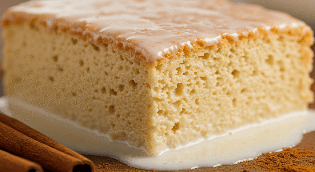 Traditional Mexican tres leches cake made gluten free