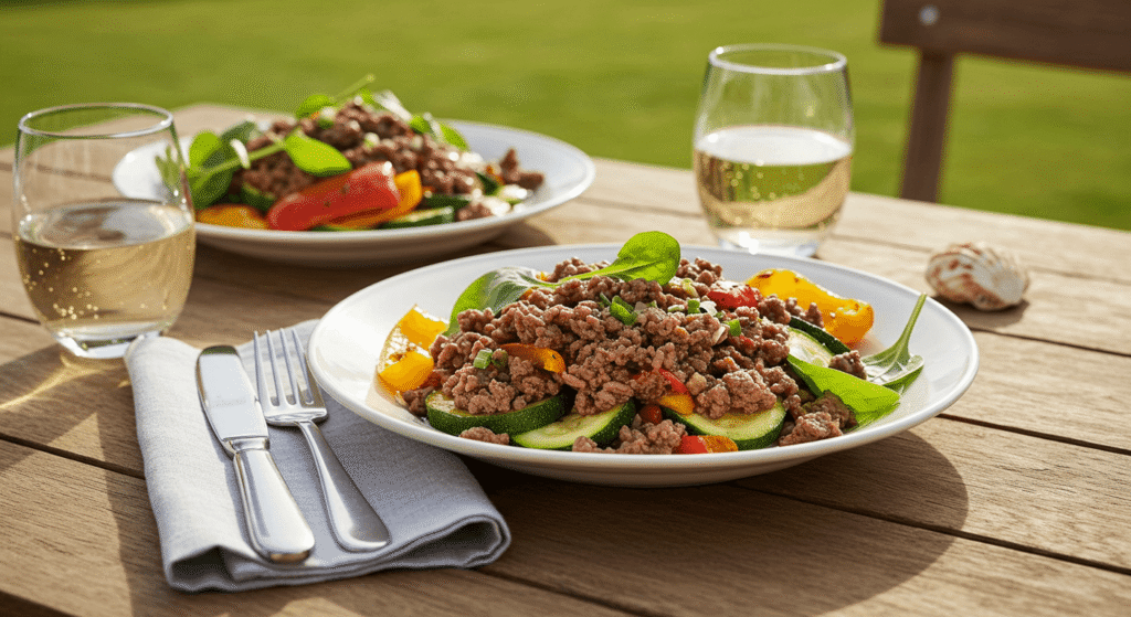 Tender Ground Wagyu Beef with Fresh Herbs and Spices